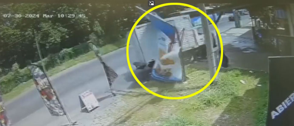 Así fue el accidente del camión que se estrelló en un carwash en la Troncal del Norte