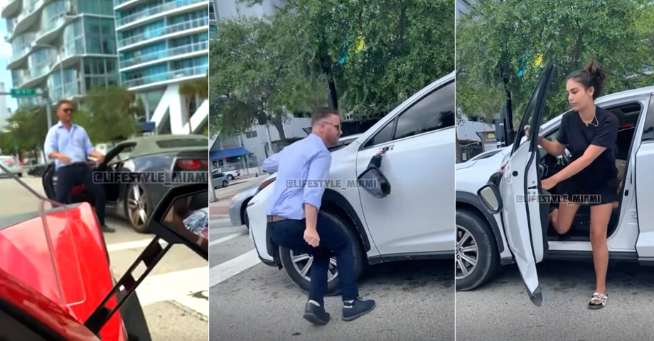 MIAMI: Conductores con altos niveles de estrés protagonizan extraña pelea en pleno tráfico