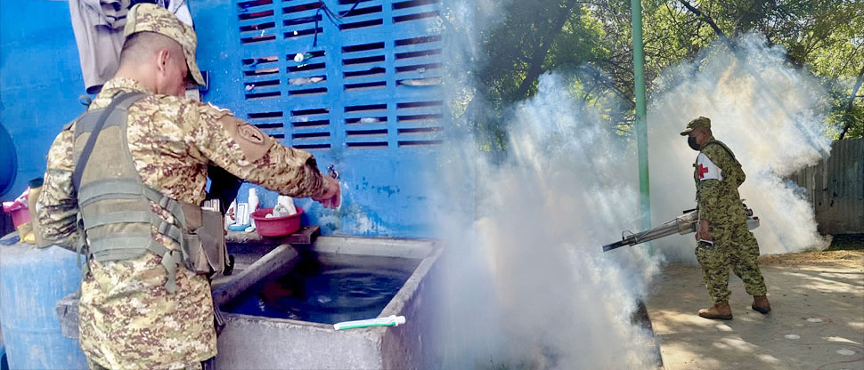 Militares continúan apoyando labores de fumigación con el fin de proteger a las familias salvadoreñas