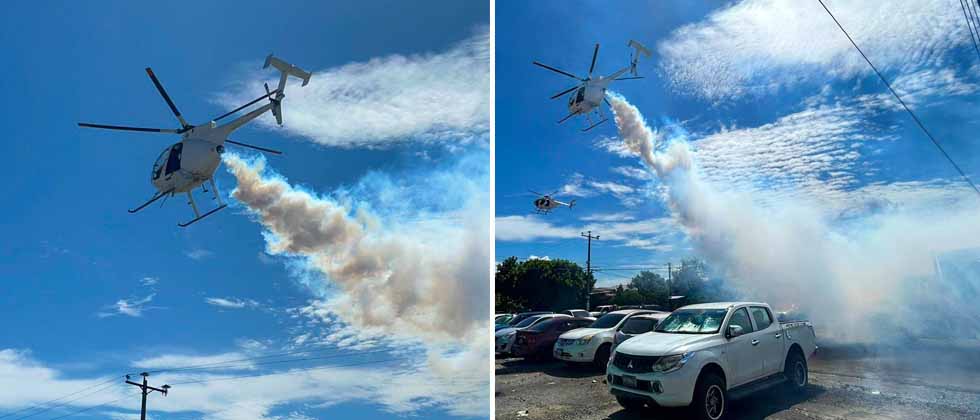 Helicópteros fumigan diferentes puntos de San Salvador para erradicar el zancudo