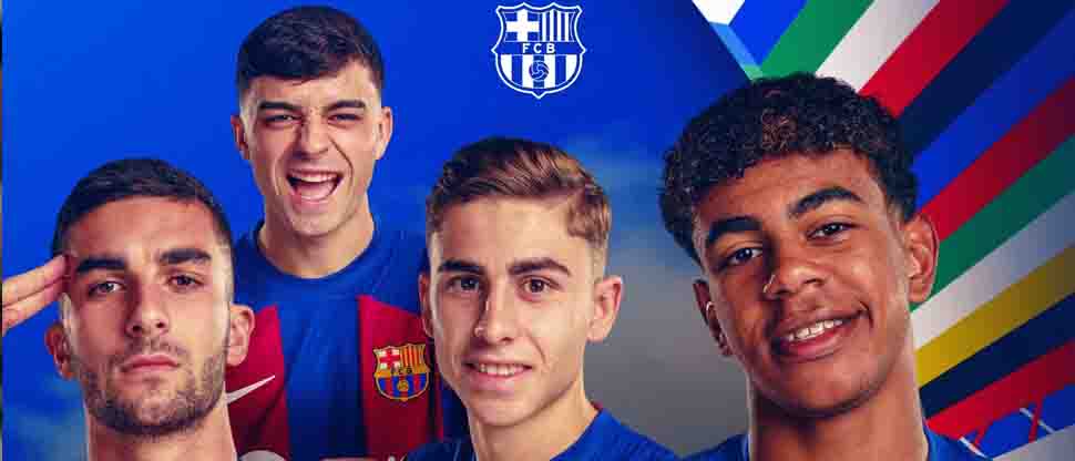 Barcelona felicita a sus jugadores porque están en la final de la Eurocopa