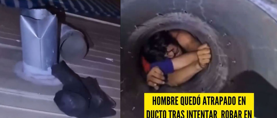 CHILE: “Ayúdame por favor”, ladrón pide auxilio tras quedar atorado en un ducto de ventilación