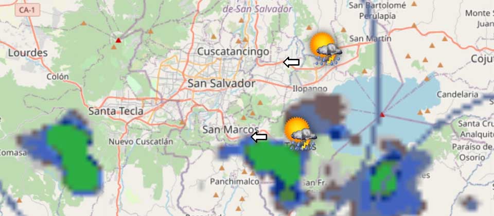 Reportan lluvias en el Área Metropolitana de San Salvador