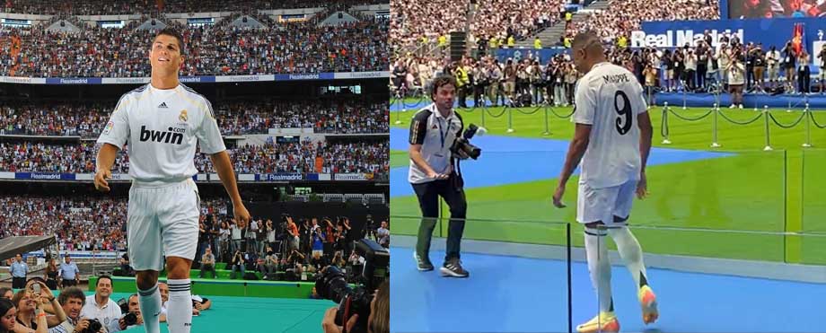 Presentación de Mbappe fue igual a la de Cristiano