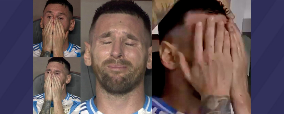 Entre llanto, Messi abandona el partido