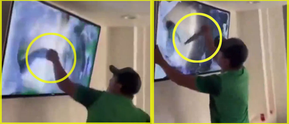 Mexicano rompe su tv tras ver que selección mexicana queda eliminada de la Copa América