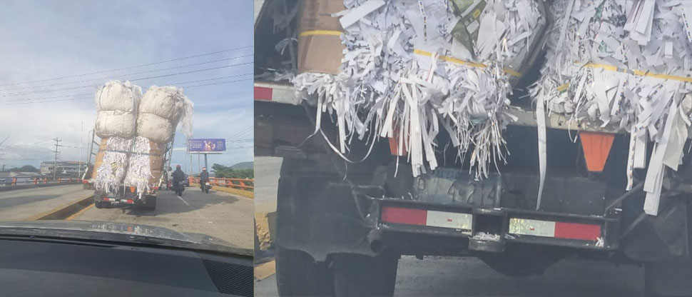 VMT multa a conductor de camión por llevar sobrecarga