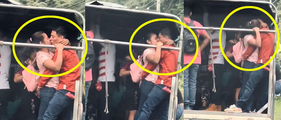 Captan a pareja de novios dándose unos besos bien apasionados
