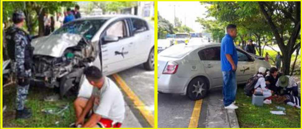 Automovilista pierde el control de su vehículo y se estrella contra árboles en carretera a Comalapa