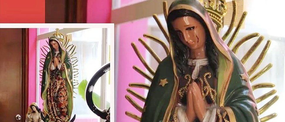 Familia asegura que posee una estatua de la Virgen de Guadalupe que «llora sangre»