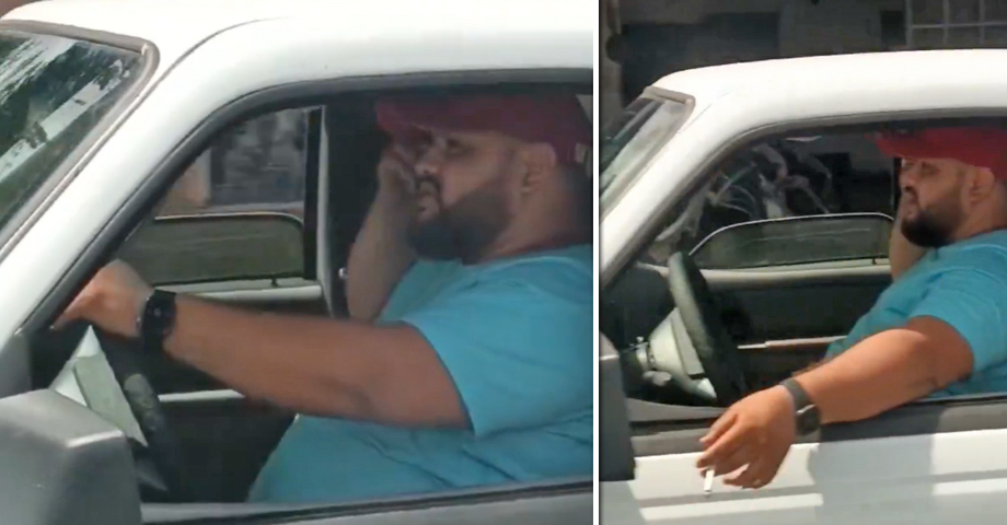 Multan a sujeto por manejar, sin usar cinturón de seguridad y manipular su celular