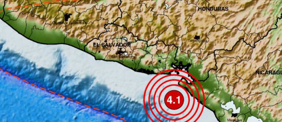 Sismo de 4.1 grados en Nicaragua también sacude parte de El Salvador esta noche de lunes