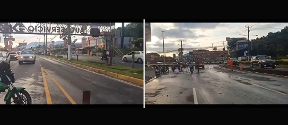 Reportan cerrado tramo del bulevar Los Próceres por accidentes de tránsito y aceite derramado