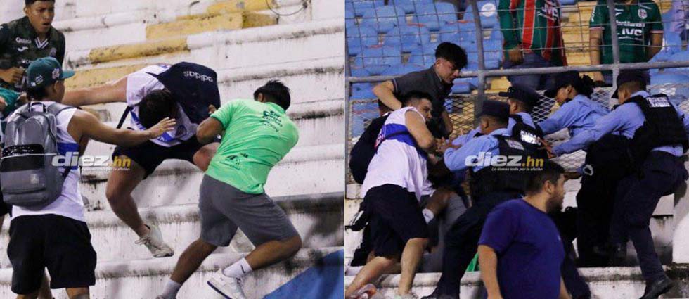 Aficionados de Alianza y Marathón se van a los golpes y hasta los jugadores resultaron afectados