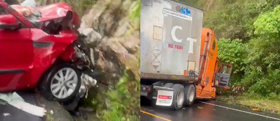 Furgón y sedán chocan en la carretera Troncal del Norte