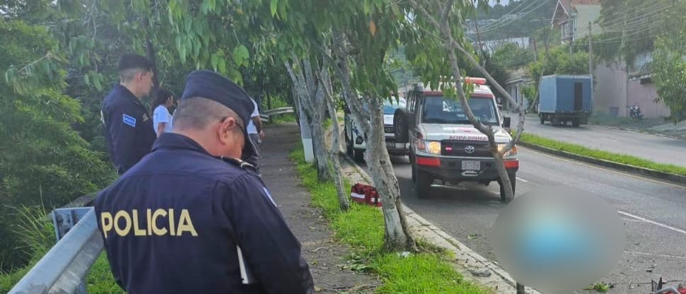 Motociclista fallece y queda tendido en el asfalto tras chocar contra árbol