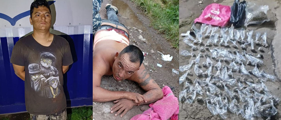 PNC captura a dos sujetos en Santa Ana por tráfico ilícito de droga