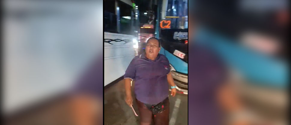 Señora agrede e insulta a joven que grababa a bus de la ruta 29-C2 circulando en sentido contrario
