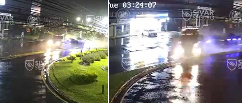VIDEO: Captan el momento en que rastra se accidenta sobre el bulevar de Los Próceres