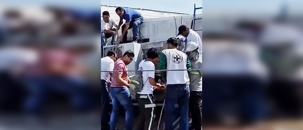 Hombre sufre accidente laboral en el techo de una empresa en San Salvador