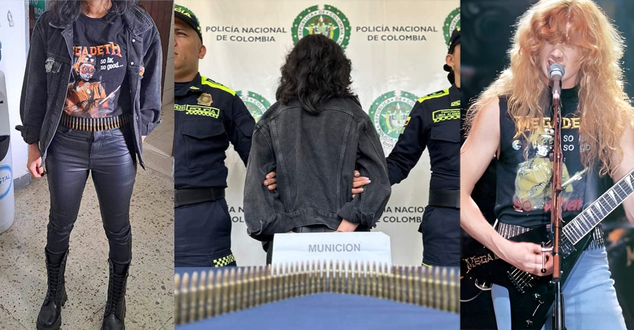 Al mejor estilo de Dave Mustaine: sorprenden a mujer que usaba un cinturón con balas para ametralladora