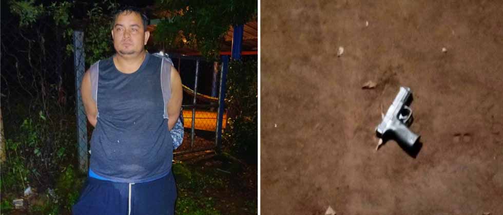 Policías capturan a sujeto luego de disparar  desde el patio de su casa