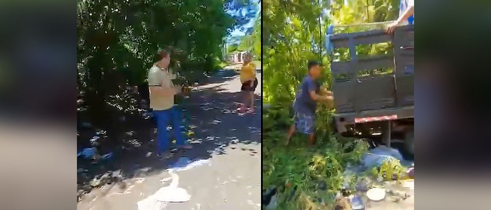“No sean cochinos”: mujer sorprende y denuncia a personas que botaban basura en plena carretera