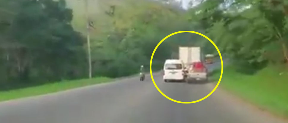 HONDURAS: Captan a dos conductores que peleaban vía y casi ocasionan un accidente de tránsito