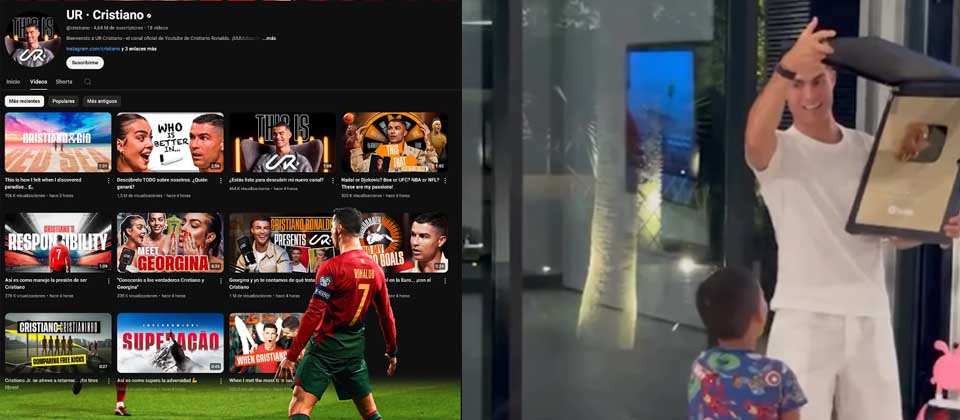 Youtube le envía la placa de oro a Cristiano tras alcanzar el millón de suscriptores