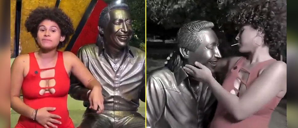 Joven dice que su marido no le cree que ella está embarazada de una estatua