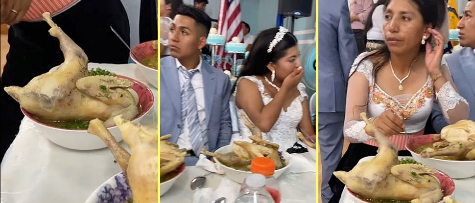 Fiesta de boda se hace viral por servir una gallina entera a cada invitado