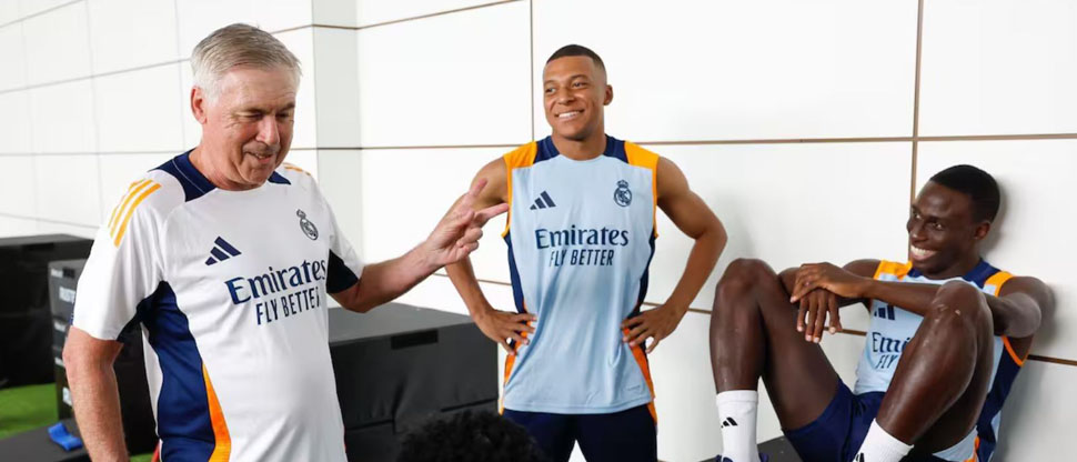 Kylian Mbappé entrenó por primera vez con sus nuevos compañeros del Madrid