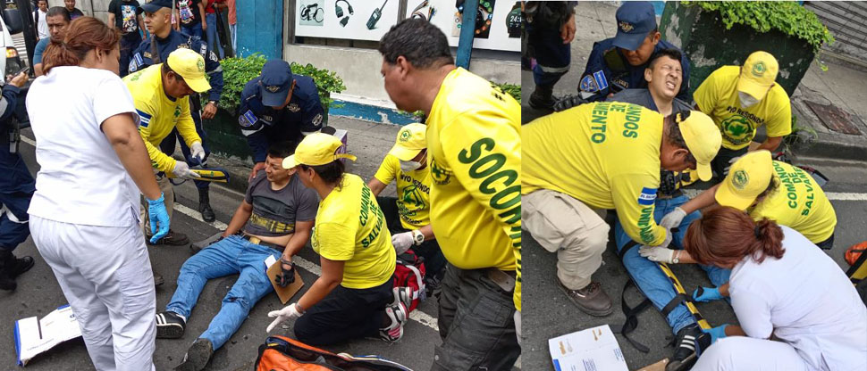 Un motociclista lesionado tras accidente de tránsito en Centro de San Salvador