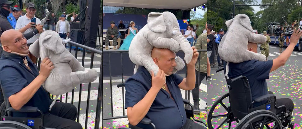 Omar Angulo reaparece en silla de ruedas para pedir el tradicional atol shuco en el arranque de las vacaciones