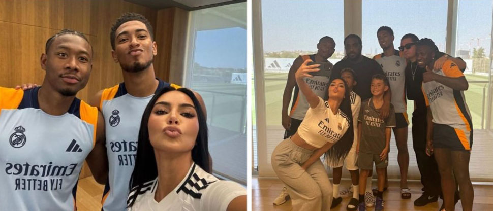 Kim Kardashian compartió un momento con las estrellas del Real Madrid