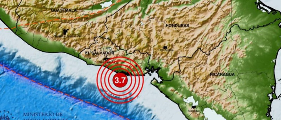 Fuerte sismo sacude parte del país esta tarde de lunes