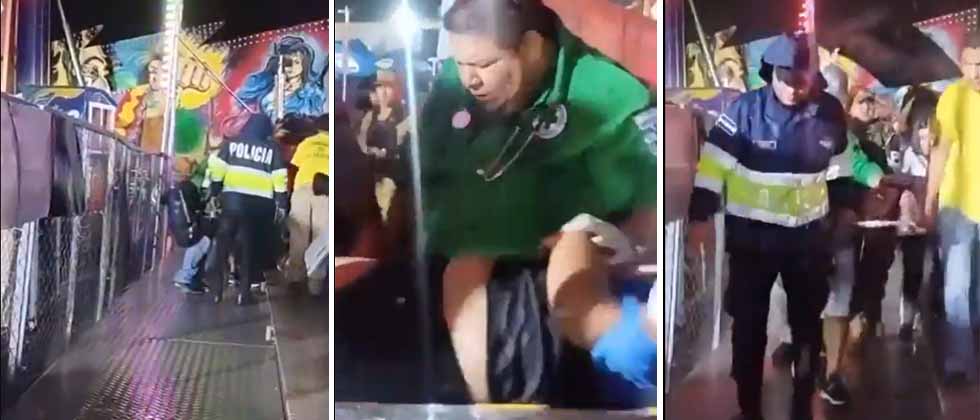 VIDEO: Jovencita termina inconsciente tras caer del Tagadá