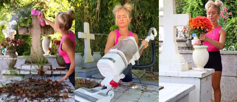 Pintar tumbas, el nuevo reto que ha implementado una TikTokera