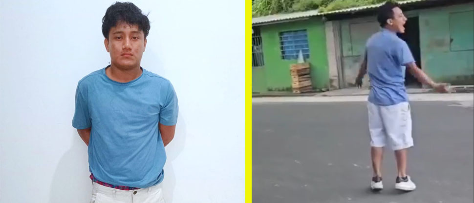 Cae “bolo” captado agrediendo a los automovilistas en el pupusodromo de Olocuilta