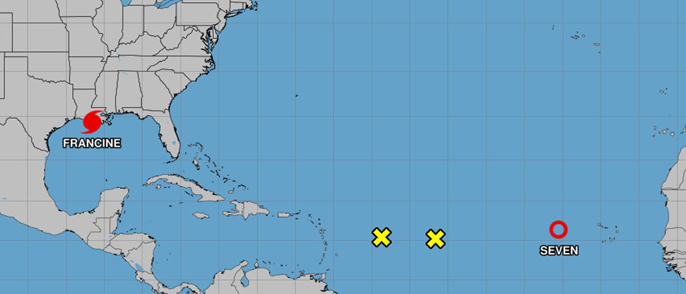 EEUU: Francine gana fuerza y se convierte en huracán categoría 2