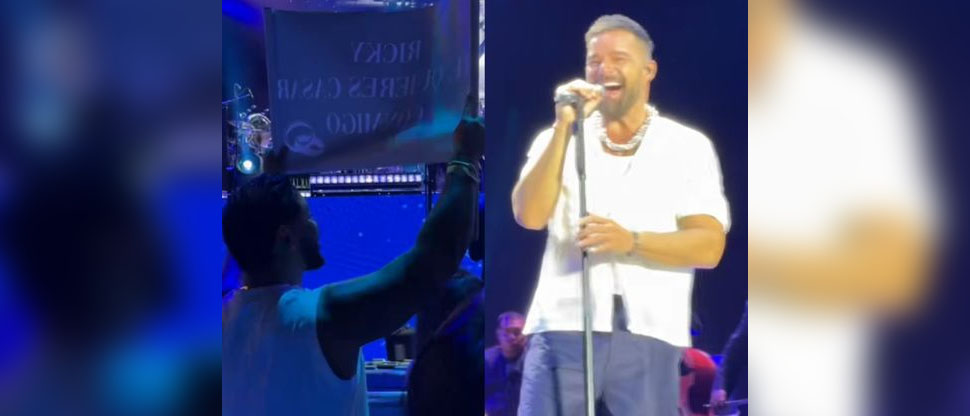 Salvadoreño le pide a Ricky Martin que se casen durante su concierto en Las Delicias 