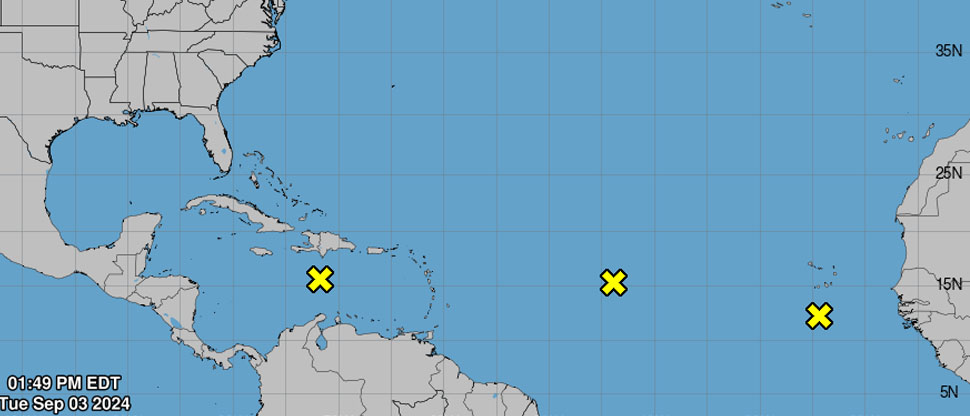 Vigilan 3 sistemas con probabilidad de desarrollo ciclónico en el Océano Atlántico
