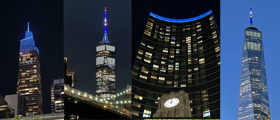 Bandera de El Salvador brilló en la ciudad de Doha, Qatar y New York en los Estados Unidos