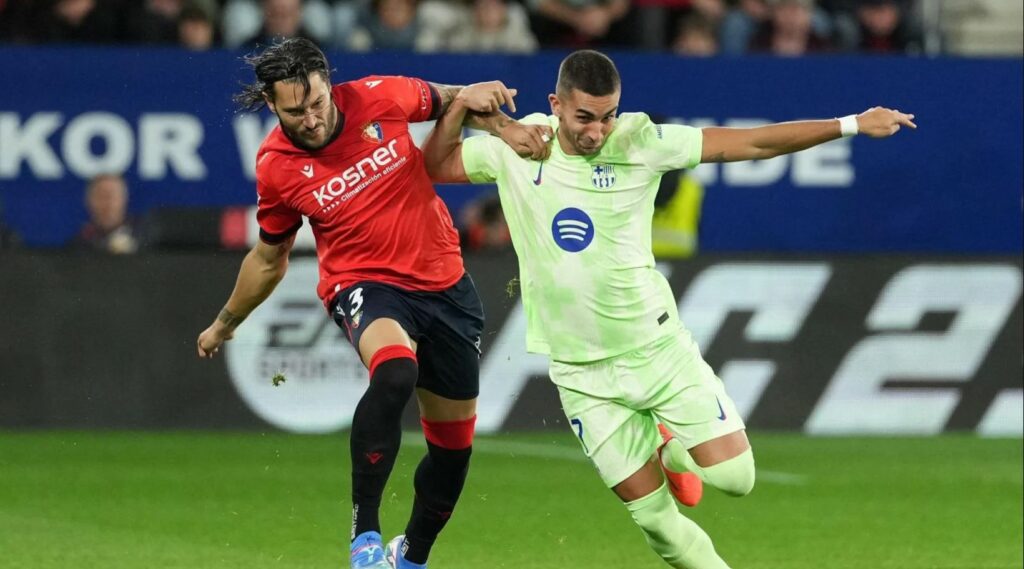 Osasuna golea al Barcelona 4 a 2 y le quita el invicto, pero sigue en primer lugar de la Liga