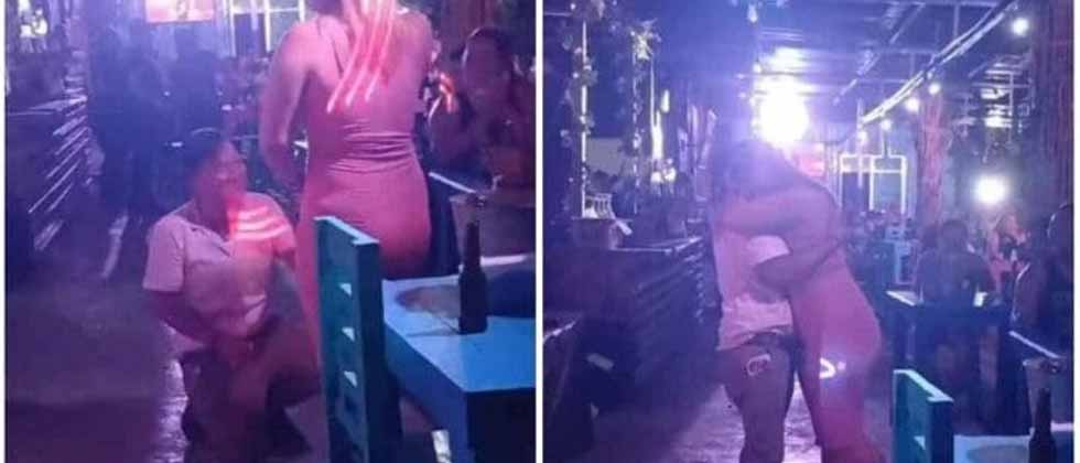 Joven enamorado le pide matrimonio a una «cariñosa» en pleno turno