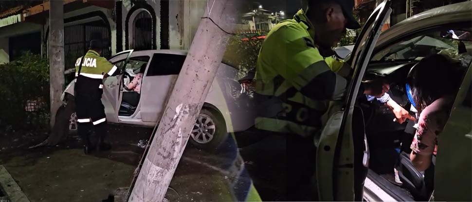 Conducta borracha choca contra poste y una vivienda cerca del bulevar Constitución