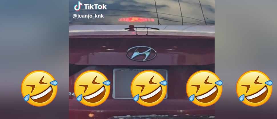 Captan curiosa cola de pato en un automóvil sedán en El Salvador