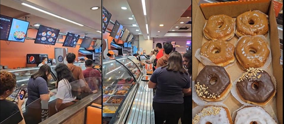 Salvadoreños hacen cola para disfrutar de popular promoción de donas