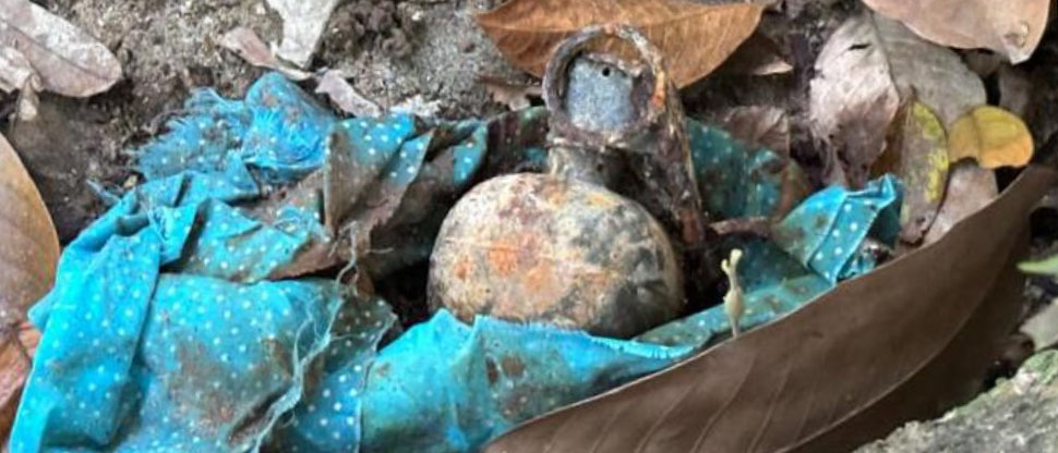 PNC encuentra dos granadas de mano, semienterradas en San Marcos