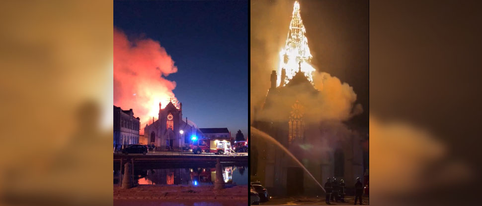 Histórica iglesia católica se incendia “misteriosamente” en Francia